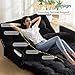 MAXYOYO Adjustable Floor Sofa Couch with 2 Pillows, Multi-Functional Bean Bag Bed, 5-Position Foldable Lazy Sofa Sleeper Bed with Armrest, Versatile Floor Seating for Reading, Black, Double