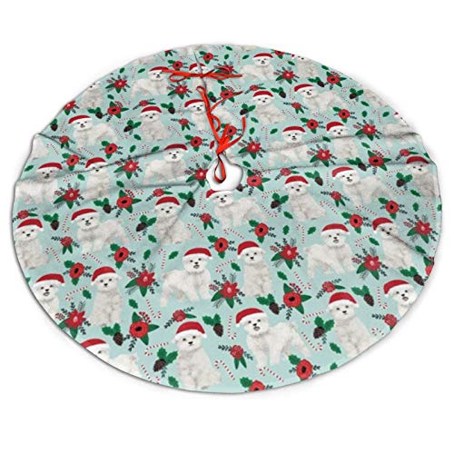 Faldas de Navidad maltesas con diseño de pompa de Navidad para perros de Navidad, árbol de Navidad, faldón para árbol de Navidad, Acción de Gracias, vacaciones, decoración de fiesta (91,4 cm)