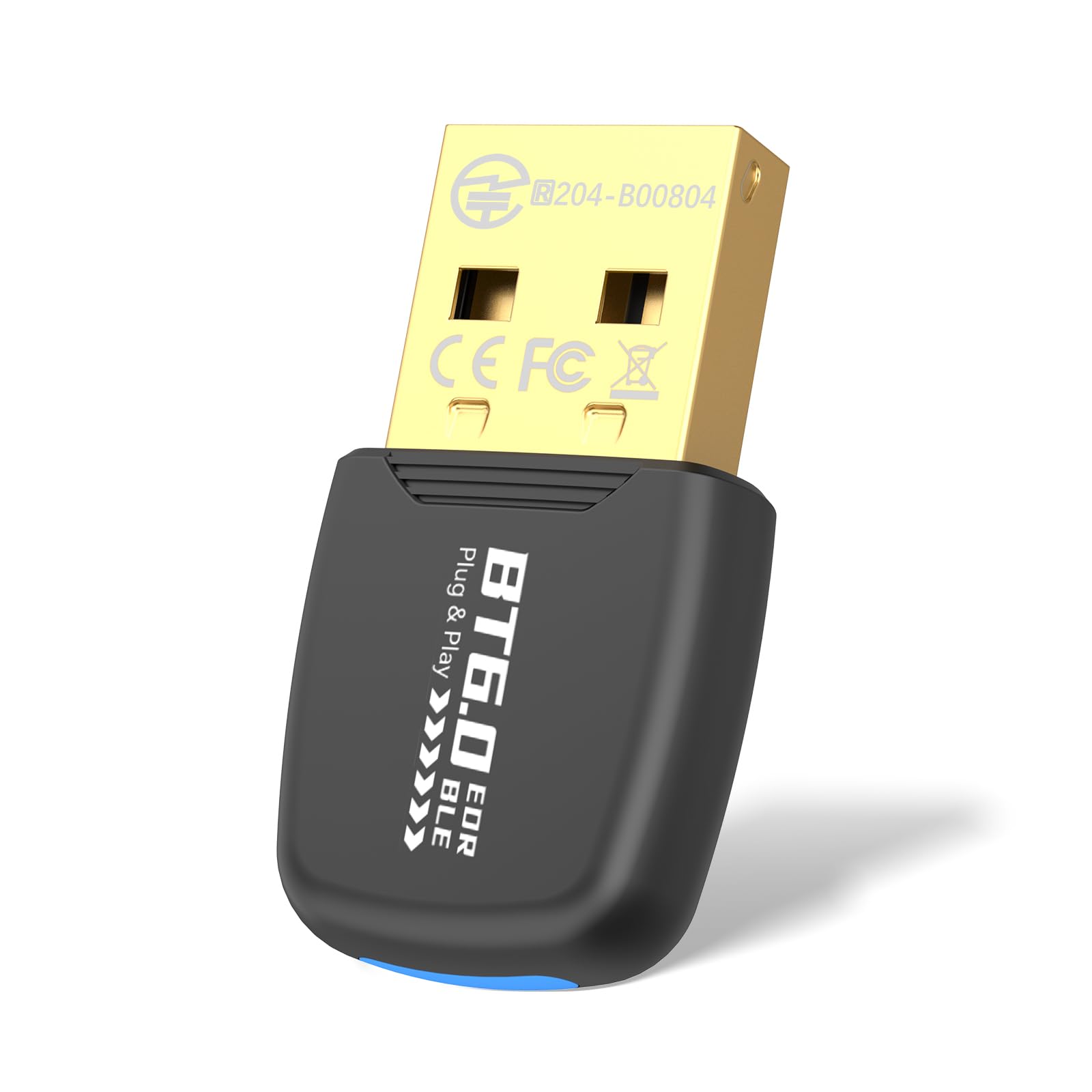 Bluetooth Adapter USB Bluetooth 6.0 Adapter EDR & BLE for PC Compact Design Plug & Play Compatible with Windows 8.1/10/11 Bluetooth Receiver & Transmitter for Keyboard/Mouse/Headphone/Speakers/Printer