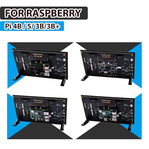 Image of GeeekPi 10.1 inch Capacitive Touchscreen for Raspberry Pi, HDMI Monitor IPS 1280X800 LCD Display with Dual-Speaker for Raspberry Pi 5 /4B /3B+ /3B /B+, with Mount Hole to Install Raspberry Pi Board