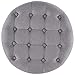 BELLEZE Modern Tufted Accent Storage Ottoman, Small Upholstered Button Circle Pouf Footstool with Lift Top, for Bedroom Living Room Vanity - Gray