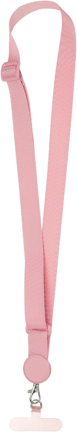 PATIKIL Adjustable Phone Lanyard, 1 Pack Polyester Crossbody Phone Strap Universal Cellphone Lanyard with Patch Neck Strip for Most Smartphones, Pink