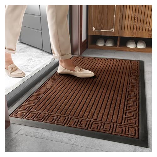 Tapis d'entrée intérieur en caoutchouc gris 40x60cm robuste