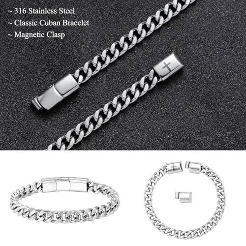 Pulsera para hombre de acero inoxidable con cierre magnético miniatura 3