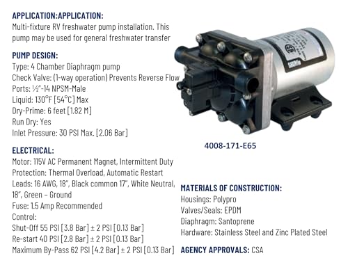 SHURFLO 4008-171-E65 Bomba Periférica de Agua Fresca 115V AC miniatura 5
