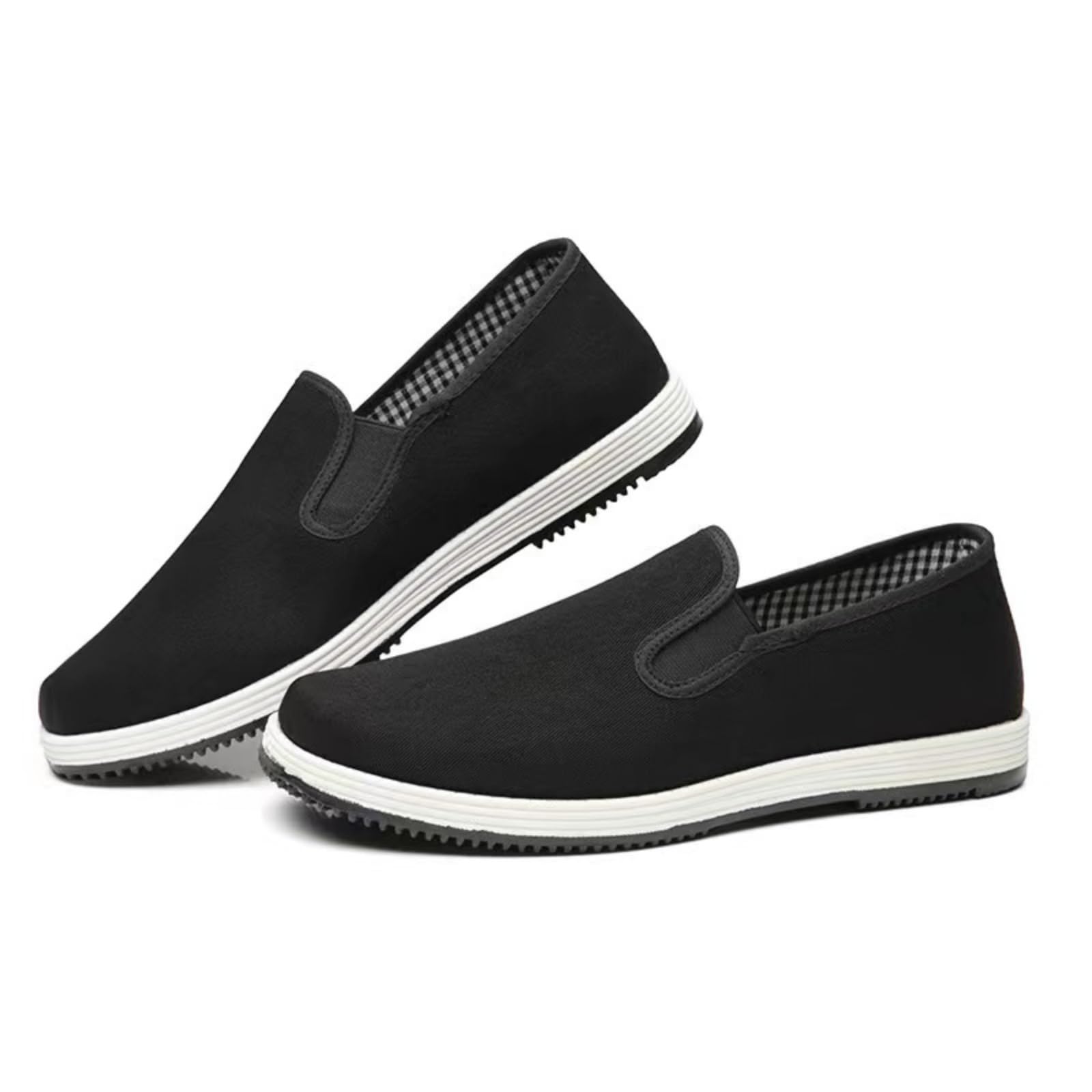 MUQGAOPMartial Art Tai Chi Kung Fu Shoes Chinese Traditional Old Beijing Shoes,Unisex Rubber Sole Canvas Shoes，Comfortable Non Slip