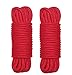 2Pcs 10 M / 33 Pies 8 MM Cuerda multiuso Cordón de cuerda de algodón suave Cordón retorcido de algodón grueso