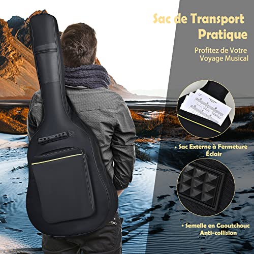 GOPLUS Guitare Acoustique avec Chevilles de Réglage Entièrement Fermées, Guitare Folk avec Cordes Douces au Toucher… - Les Beatles, Paul McCartney, John Lennon, RIngo Starr, George Harrison GOPLUS Guitare Acoustique avec Chevilles de Réglage Entièrement Fermées, Guitare Folk avec Cordes Douces au Toucher… – Image 5