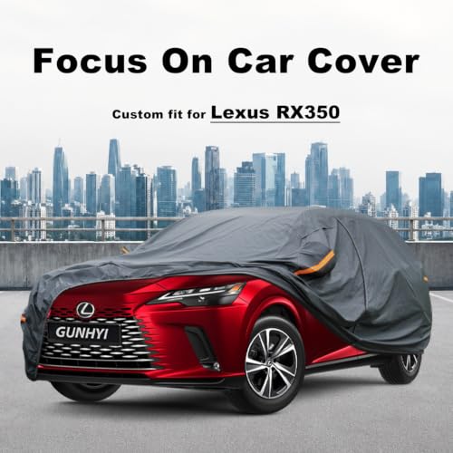 Image of GUNHYI Premium Car Cover Custom Fit Lexus RX350 (2015-2026), 16 Layers Heavy Duty Car Cover Waterproof All Weather with Zipper Door for Sun Rain Snow Dust Uv Protection