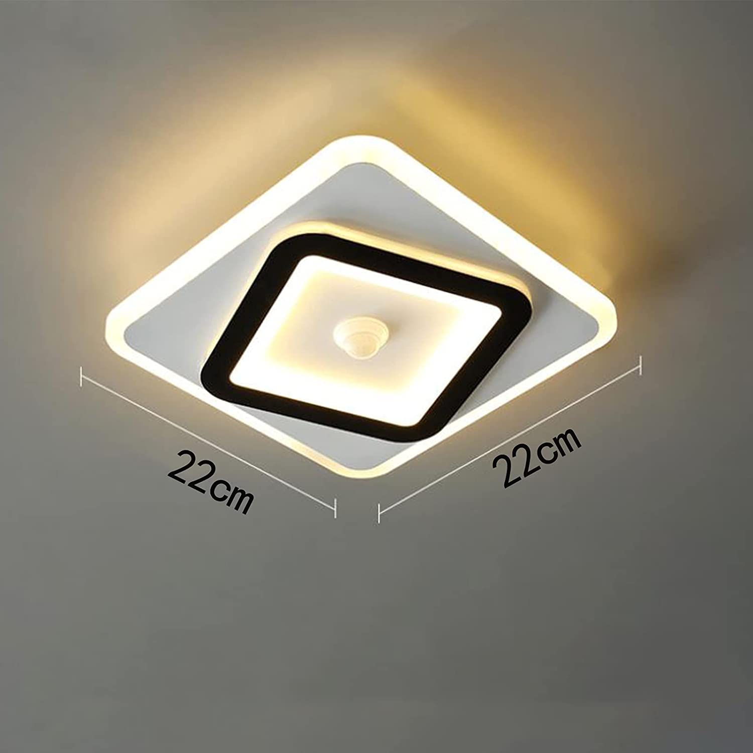 LED Lámpara de Techo con Sensor de Movimiento, Luz de Techo LED Moderna 24W Luz de Pasillo con Sensor de Movimiento, Luz de Techo con Sensor 2400LM 3500K