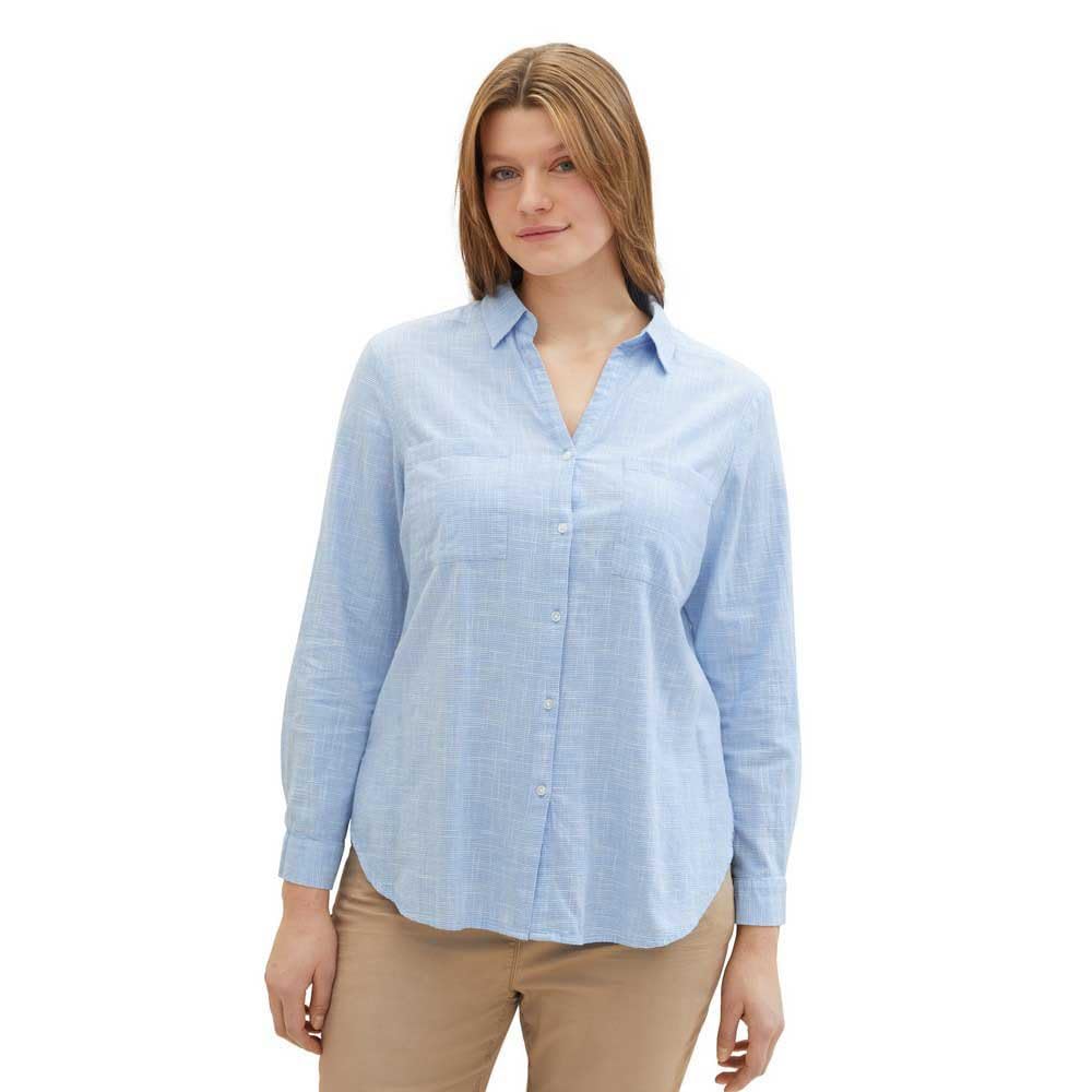 TOM TAILOR Damen 1042334 Old Bluse, 22758 - Dreamy Blue, 44 EU