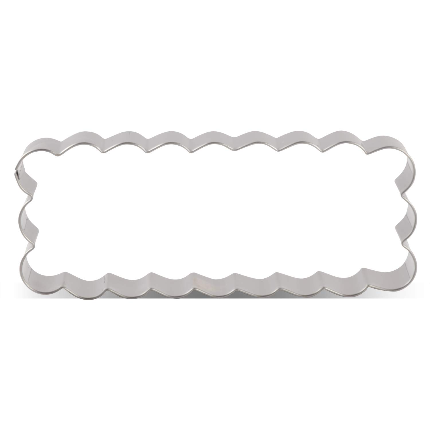 LILIAO Scalloped Edge Rectangle Cookie Cutter, 4.7 x 1.9 inch, Stainless Steel