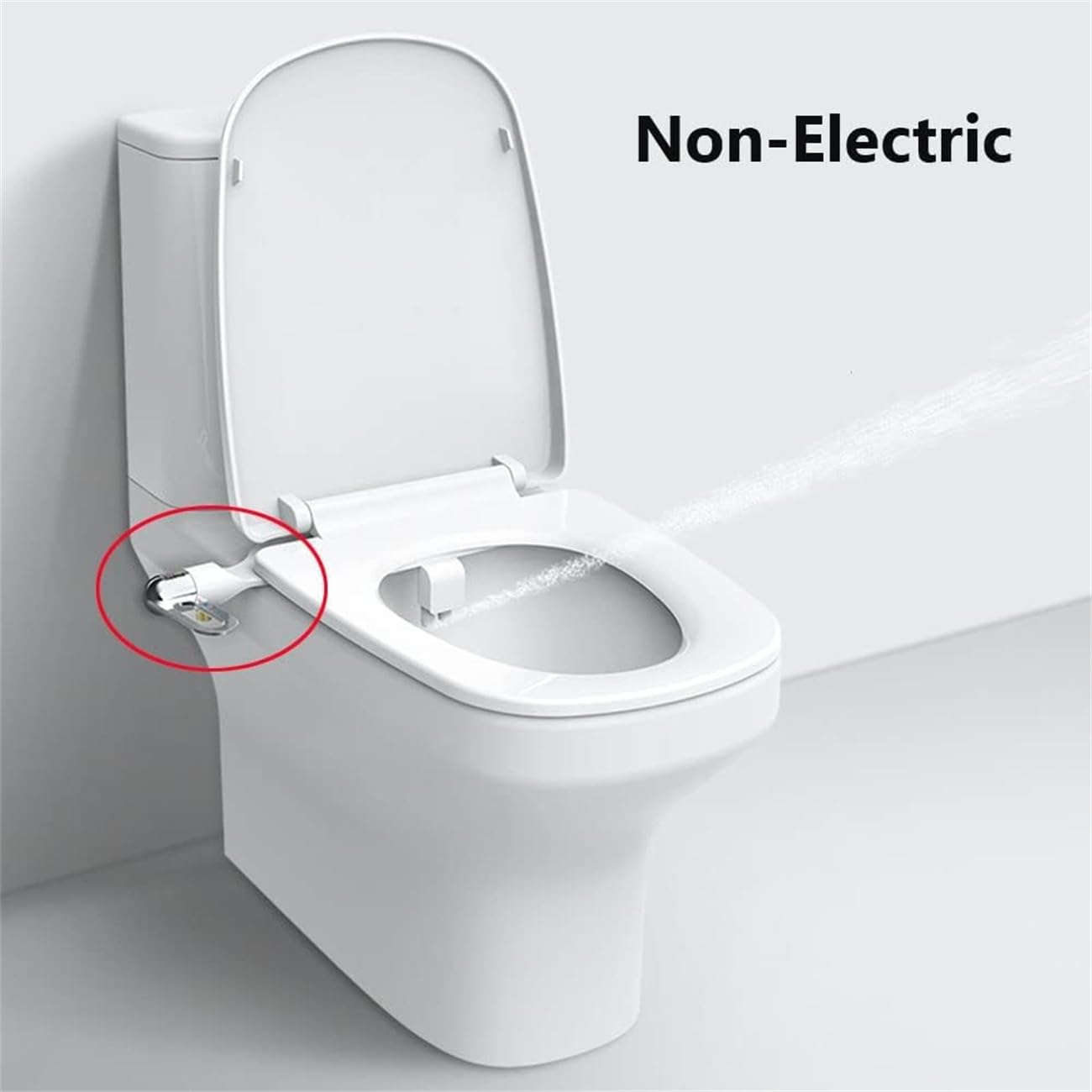 Phito - Asiento de inodoro para bidé, boquilla doble, bidé de agua ajustable, no eléctrico, spray de agua dulce, accesorio de bidé no eléctrico para inodoro, boquilla doble retráctil con presión de