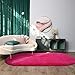 YOH Super Soft Area Rugs Oval Fluffy Carpet Floor Shag Fur Rugs for Bedroom Living Room Dormitory Kids Room Nursery Home Decor 2.6 x 5.3’(Rose Red)