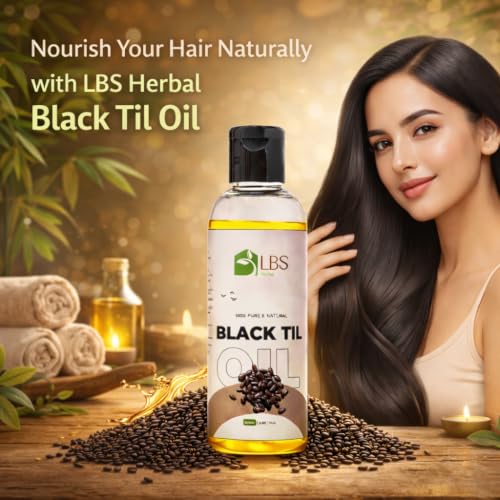 Image of Pure Black Sesame (Black Til) Oil 100% Extra Virgin Cold Pressed | Natural Carrier Oil for Hair, Scalp & Skin Care | Deep Moisturizing Hair Oil | 100ml (Pack of 5)