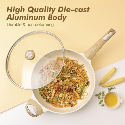SENSARTE Ceramic Cookware Set, Pots and Pans Set Non stick, 14-Piece Induction Cookware, Non toxic Healthy Non Stick Kitchen Cooking Set, with Frying Pans Set, PFAS PTFE PFOA PFOS Free
