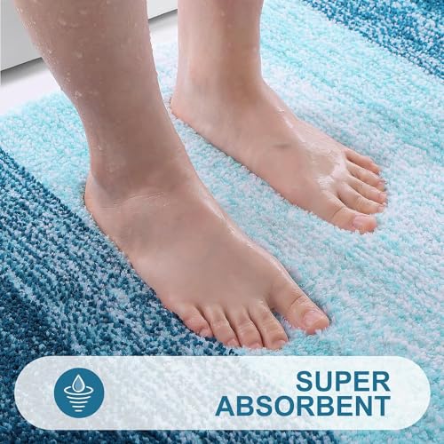 smiry Microfiber Bath Mat, 40 x 60 cm, Non-Slip Super Absorbent Bathroom Mat, Extra Soft Thick Floor Foot Mat - Image 3