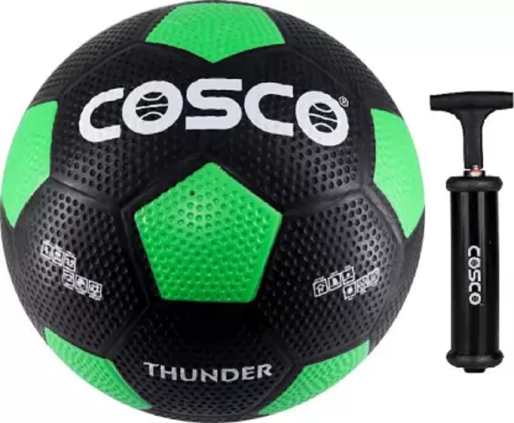 COSCO Thunder New Football Green with Pump Football - Size 5 (Pack of 1 Multicolor) (B0BV9ZSDBK) Amazon Price History, Amazon Price Tracker