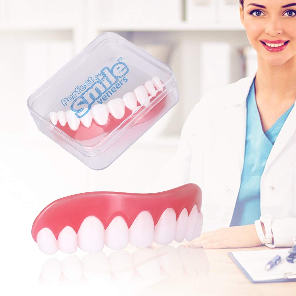 NEW-False Tooth Stickers Simulation Teeth Dentures Paste Braces Upper Tooth Cover Tool Perfect Smile Comfort Teeth Veneers-AE