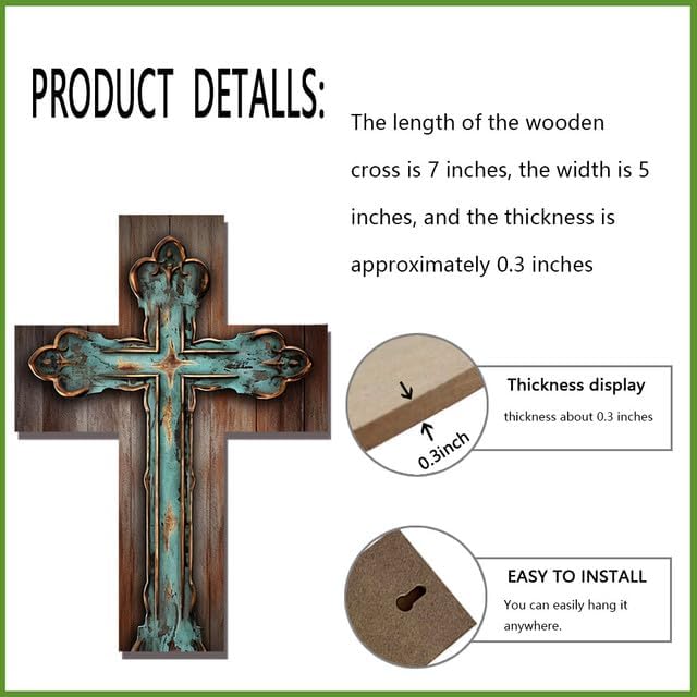 Miniatura 5 de JIBEVEYYI -Placa de madera para colgar en la pared, placa de madera para colgar en la pared, decoración de pared para el hogar, placa de cruz de