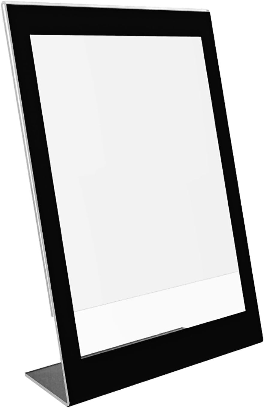 STAPLES Sign Holder, 8.5" x 11", Clear with Black Border Plastic
