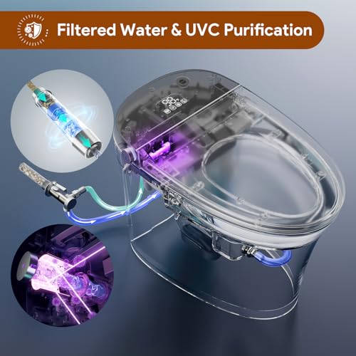 Inodoro inteligente Uncle Brown UBST12U con bidé, tecnología PlasmaClean y limpieza higiénica con agua, altura ADA, tapa automática, escudo de espuma, seguridad y confort miniatura 4