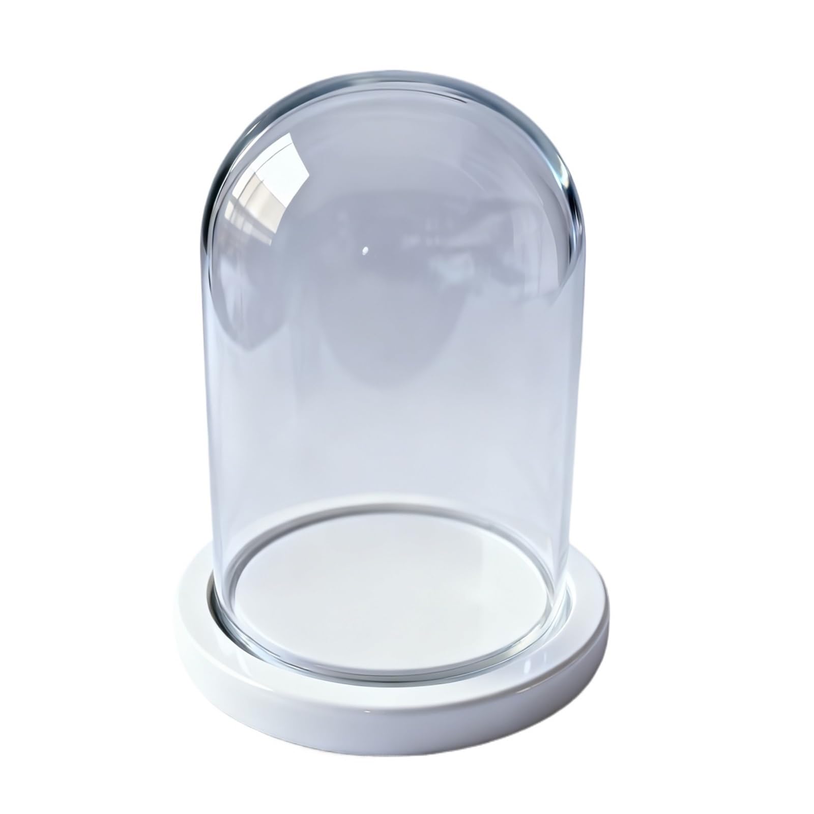 ZFPKXHVMG Glass Dome Cloche Bell Jar, Glass Cloche Dome 20cm Diameter 30cm Height Transparent Display Cover(Color 03)