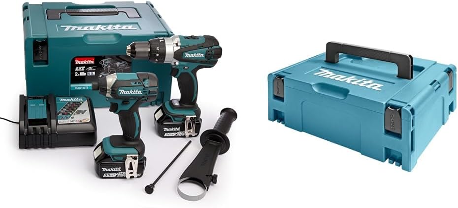 DLX2145TJ 18V Li-ion LXT 2 Piece Combo Kit comprising DHP458Z and DTD152Z complete with 2 x 5.0 Ah Li-ion Batteries and Charger supplied in a Makpac Case & 821550-0 Type 2 Makpac Connector Case