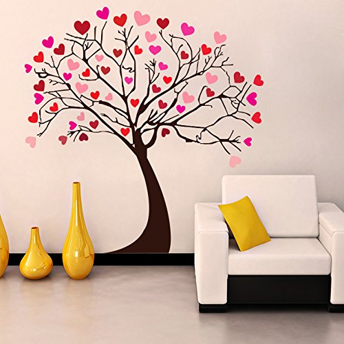 Sticker Mart� Red Heart Leaf Tree Wall Sticker for Decorative Wall Sticker for Living Room, Bed Room, Kide Room (B09HXXMQNW) Amazon Price History, Amazon Price Tracker