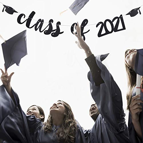 Faixa Amosfun Classe of 2021 para congrats, graduação, guirlanda de formatura, decoração para festa