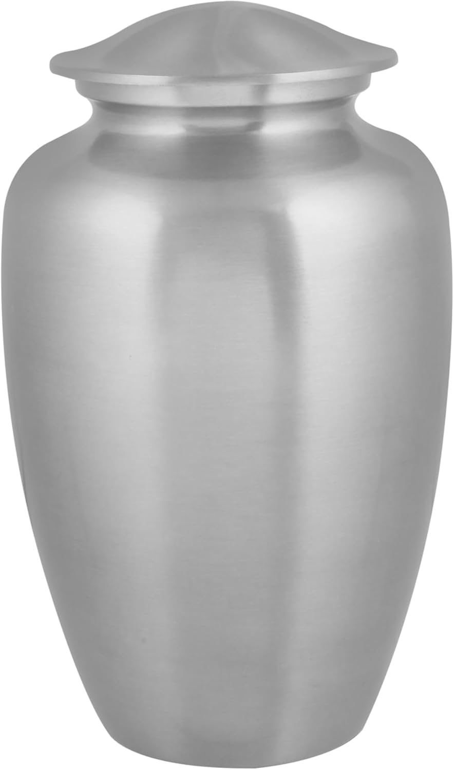 Adult Human Cremation Urn for Ashes, Metal Pewter Hand Painted Burial and Funeral Urn with Elegant Finish - 10 Inch - Silver