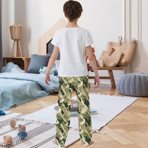 Boy's Pants Vintage Electric Guitar Jogger Pants Elastic Waist Long Bottoms Trousers with Pockets 6-14 Years3