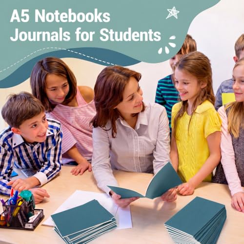 Image of Mimorou 100 Pcs A5 Journals Notebooks Bulk,Dark Green,Lined