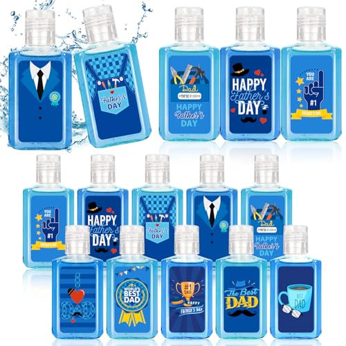Piuaeue 50 Pcs Father's Day Mini Hand Sanitizer Bulk Happy Father's Day Small Hand Soap 1fl Oz Travel Size Hand Soap Best Dad for Happy Fathers Day Party Supplie