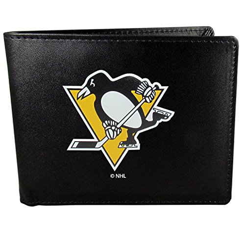 NHL Pittsburgh Penguins Unisex Siskiyou Sportsbi-Fold Wallet Large Logo, Black, One Size
