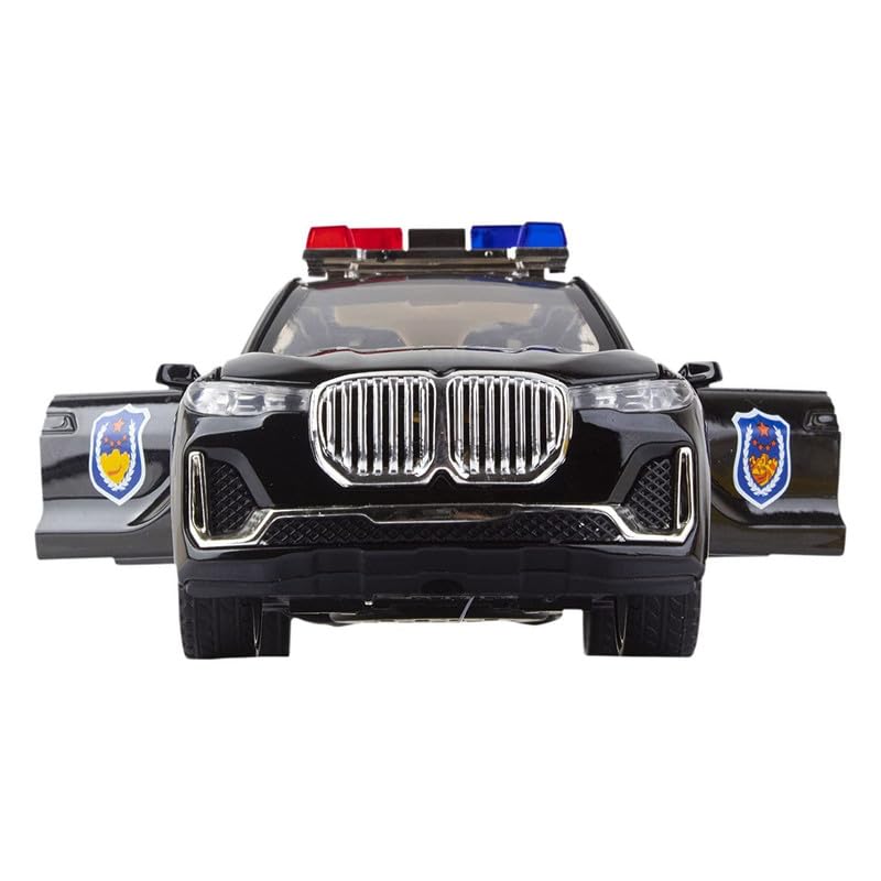 Image of Play Boy 1:32 BMW X7 Police Model Diecast Metal Alloy Pullback Toy Vehicle with Openable Doors Light and Music Car for Kids (Multicolor)