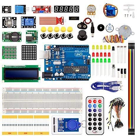 TRUSTECH Uno R3 Starter Kit with uno + Arudino Sensor + Stepper Motor + Breadboard + led + Buzzer + RFID Module Electronic Components Electronic Hobby Kit