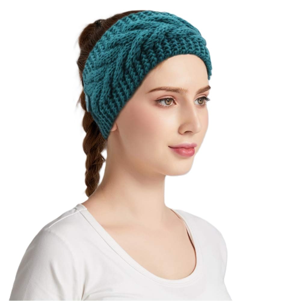 Green Arrow Winter Headbands for Women Wool, Ear Warmers for Women Headband Knit Thick, Cold Weather Warm Ear Muffs Winter Ear Protector-image-18