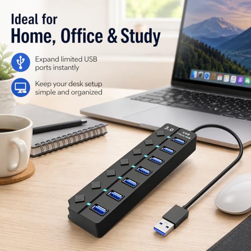 Extensor USB de 5 Gbps con interruptor individual para MacBook y Surface 3