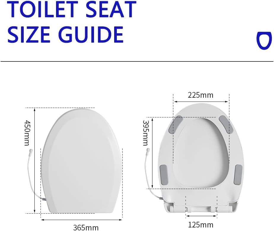 Heated Toilet Seat with Plug-in and Seat Soft Close,New technology for skin feel surface, Easy Installation, (Elongated)