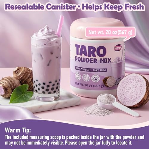 Rylenor Taro Milk Tea Powder Mix 20oz (567g) – Taro Powder for Boba, Bubble Tea, Taro Latte & Dessert Tea – Creamy Boba Milk Tea Powder for Café-Style Drinks at Home with Scoop - Thumbnail 6