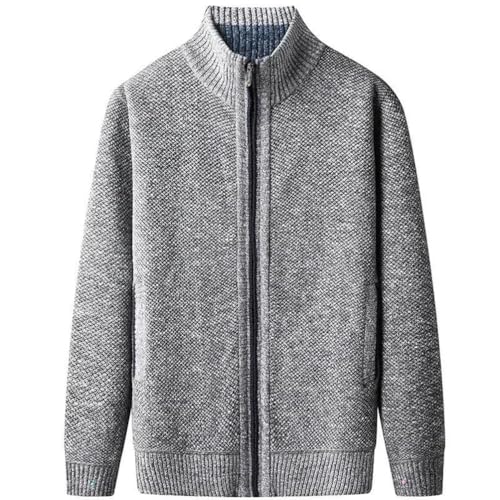 Men's Thick Warm Cardigans Sweater Casual Stand Collar Cardigan Ribbed Knit Long Sleeve Sweater2