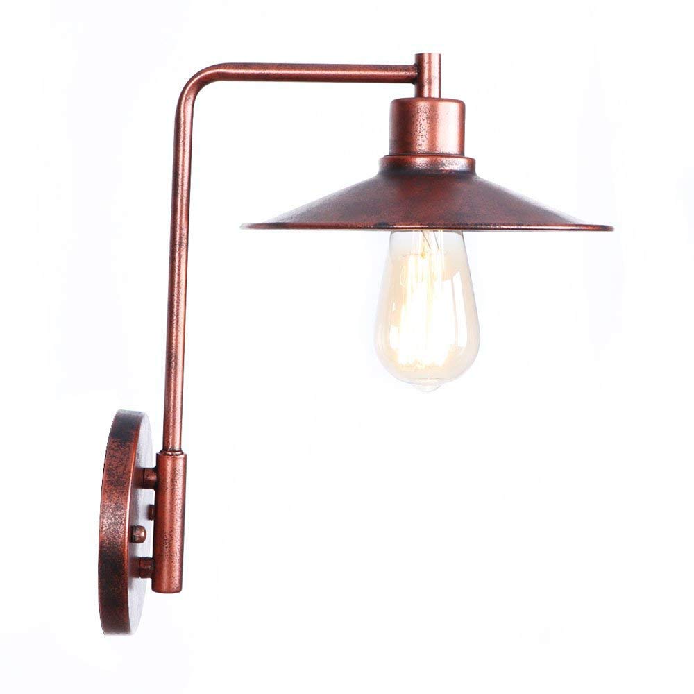 OZBMA Wall Mounted Light Retro Metal Lamp Vintage Industrial Wrought Iron Sconce for Restaurant Living Room Bathroom Clothing Store Bedside Wall-Mounted Lighting Reading