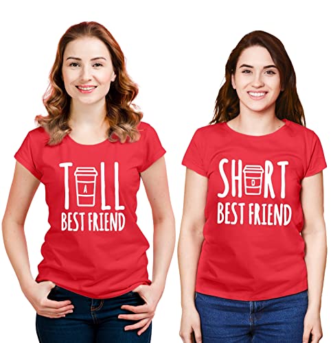 Image of Hangout Hub | Women Tshirts | Tall Short Best Friends | Set of 2