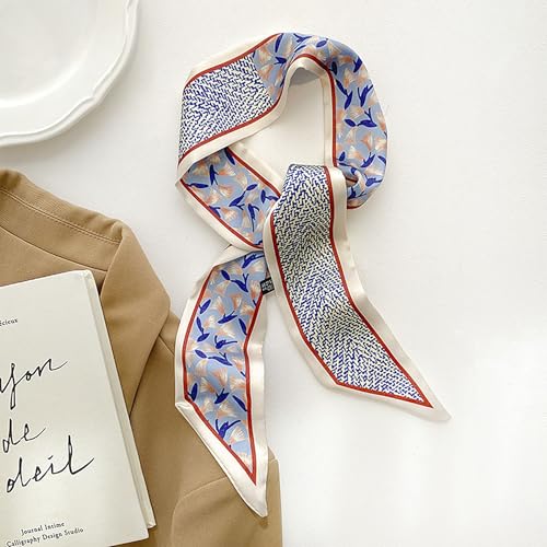 4 Packs Purse Scarf For Handbags Silk Head Handle Ribbon Scarfs For Hair Fashion Skinny Scarves For Women Gift4