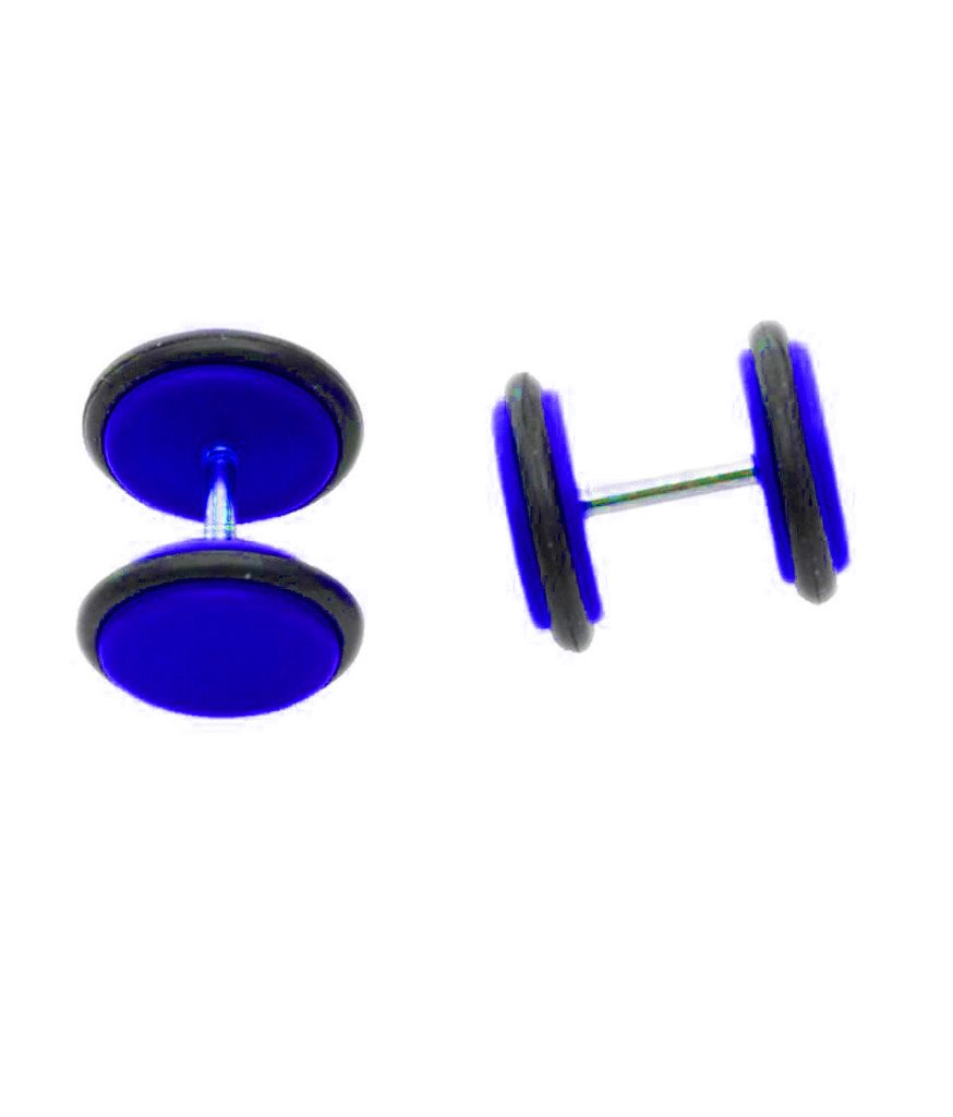 Biker Blue Silicon Pair Pierced Stud Earring For Men Gift-image-44