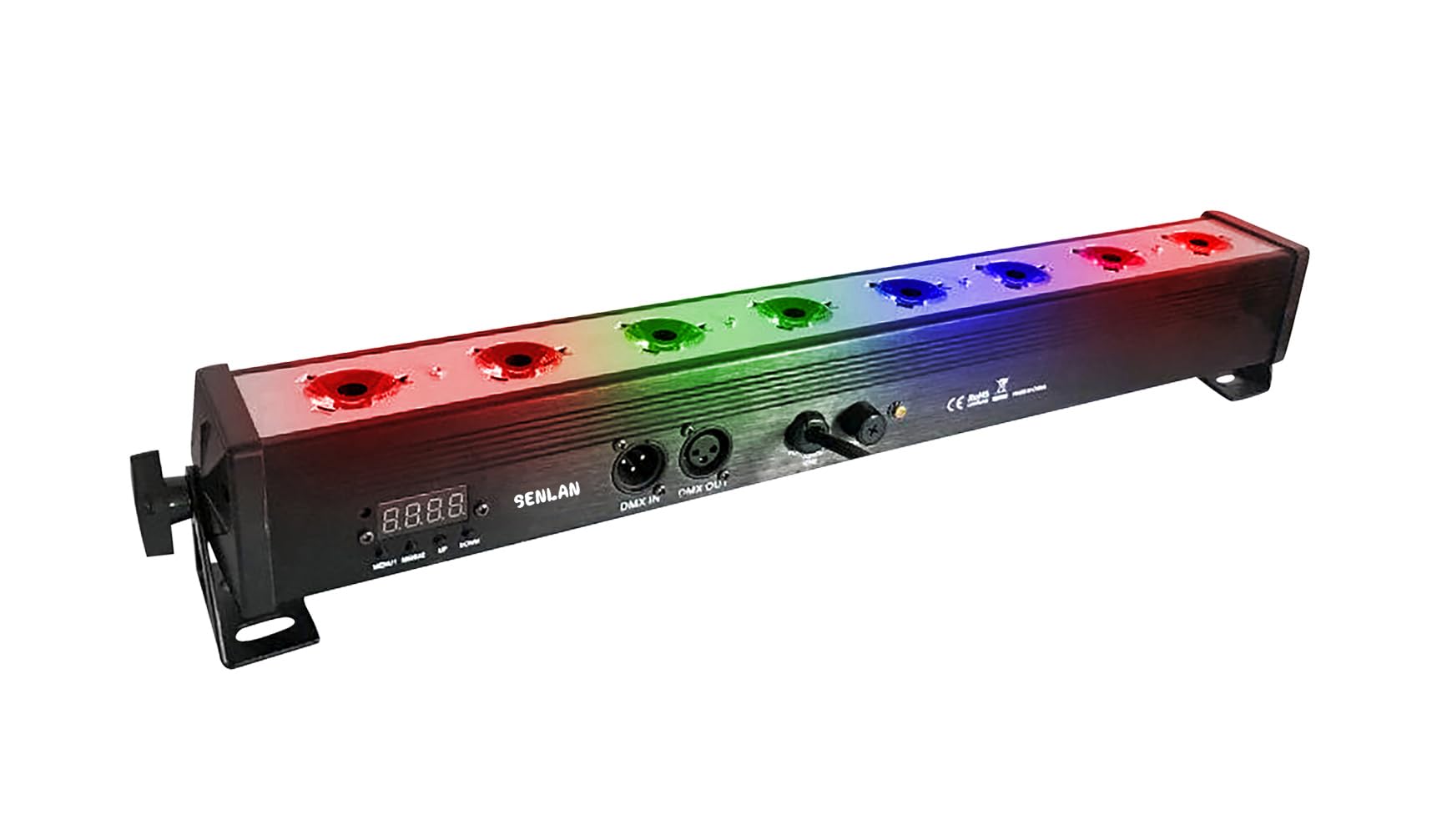SENLAN Par bar led wall Wash luz de la etapa, 8pcsX3W RGB 3-IN-1 LED Y la casa de aluminio De 7 modos DMX512 para disco/fiesta/teatro(RGB par bar)