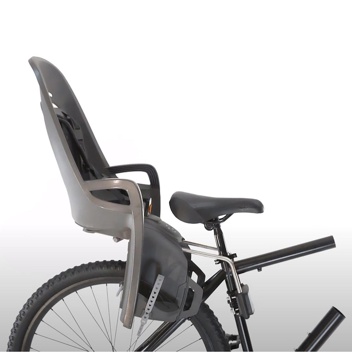 Hamax - Porte-bébé Zenith Gris-Noir - Fixation Cadre vélo - Harnais sécurité 3 Points - Repose-Pieds Ajustables - Rembourrage Amovible - Réflecteur Rouge intégré - Enfants 9 Mois à 22 kg
