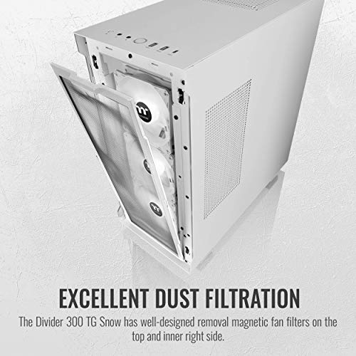 Image of Thermaltake Divider 300 Snow Triangular Tempered Glass Type-C (USB 3.1 Gen 2) Water Cooling Ready ATX Mid Tower Computer Case CA-1S2-00M6WN-00