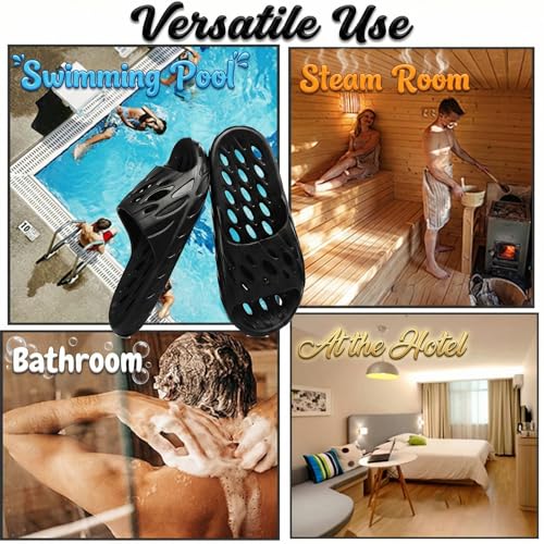Image of FINLEEO Shower Sandals with Drainage Holes - Quick Drying Bathroom & Gym Slippers for Men and Women